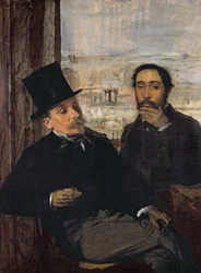 Selbstporträt mit Evariste de Valernes (1816-96) ca. 1865